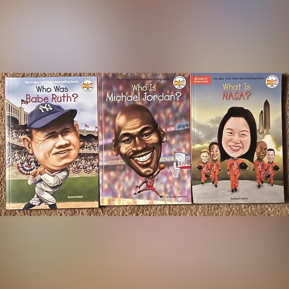New! Lot of 3 Who Was / What Is Books - Babe Ruth, Michael Jordan, NASA - Picture 1 of 7